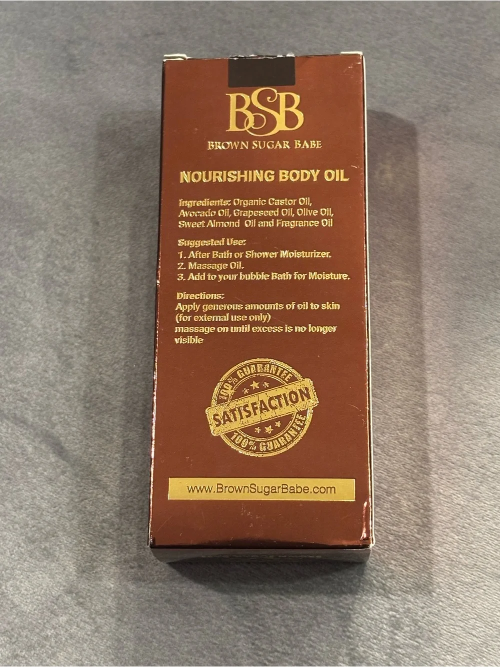 Brown Sugar Babe Nourishing Body Oil - Amber Bottle with Gold Cap